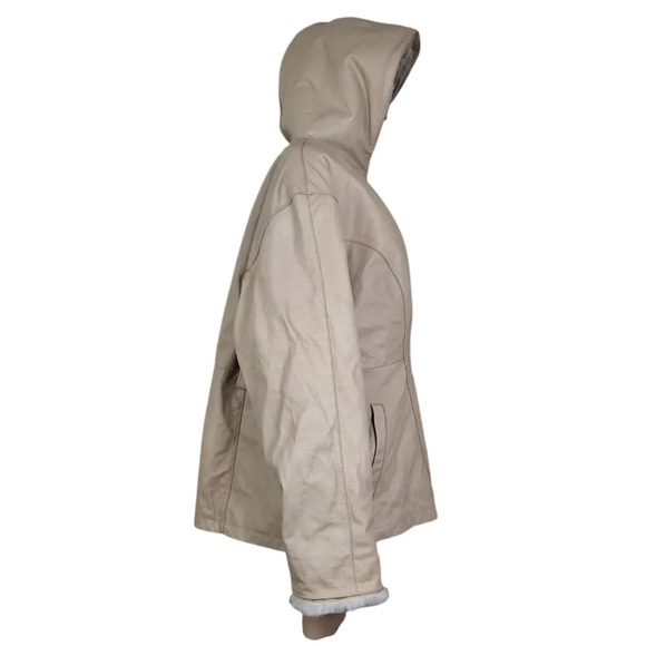 Wilsons Leather Tan Leather Faux Fur Lined Jacket Coat - Picture 5 of 8